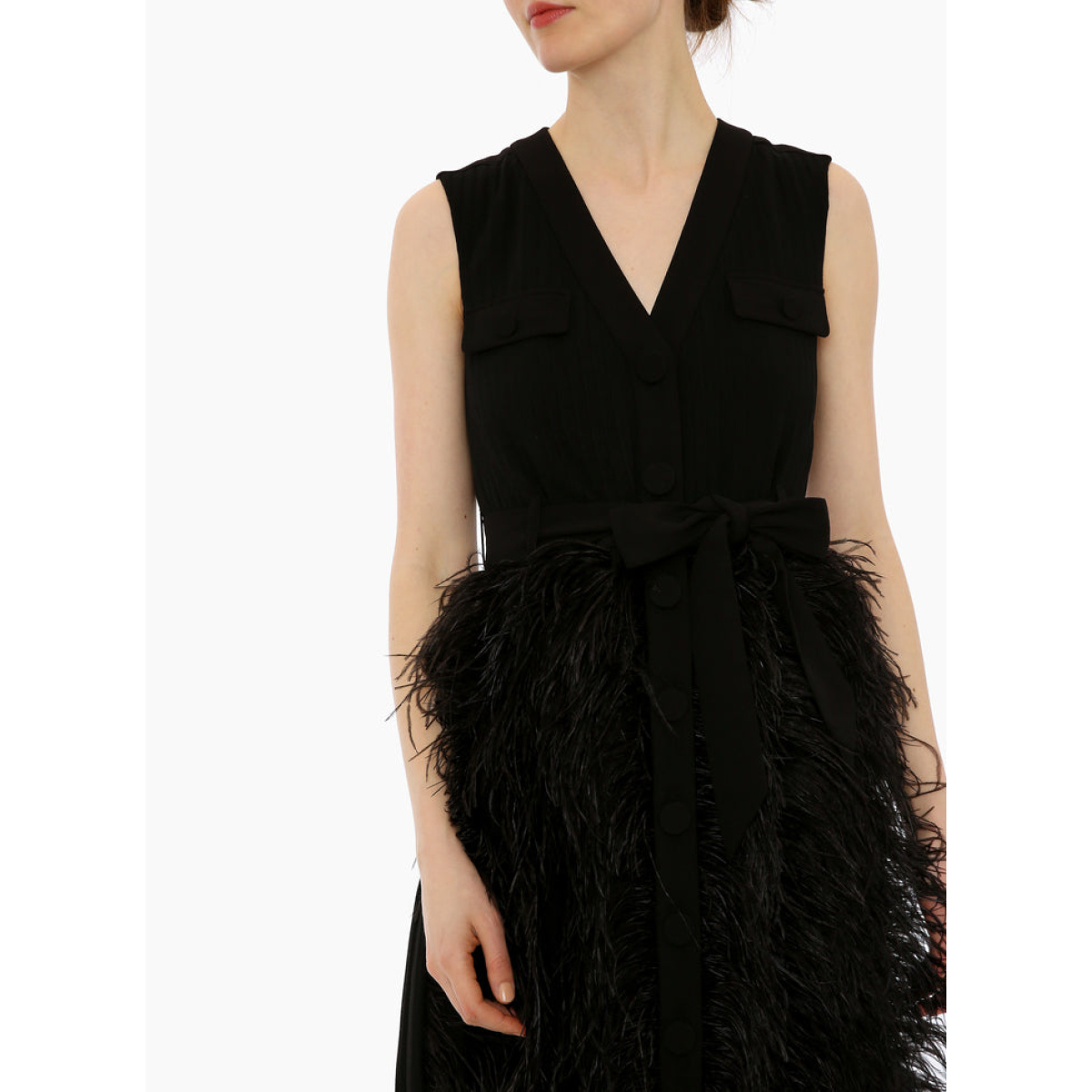 Huishan Zhang Elizabeth Dress Black Pleated Voile Elizabeth Dress Black Pleated Voile Clothing British designer Coveti