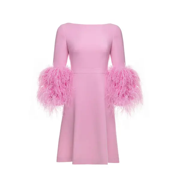 Huishan Zhang Reign Dress Orchid Pink Crepe