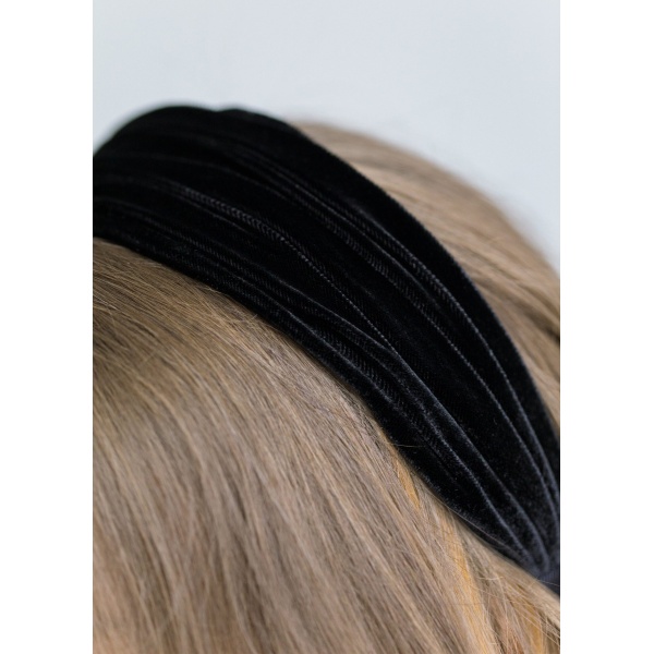 The Natasha Headband is made in New York from hand-draped silk velvet