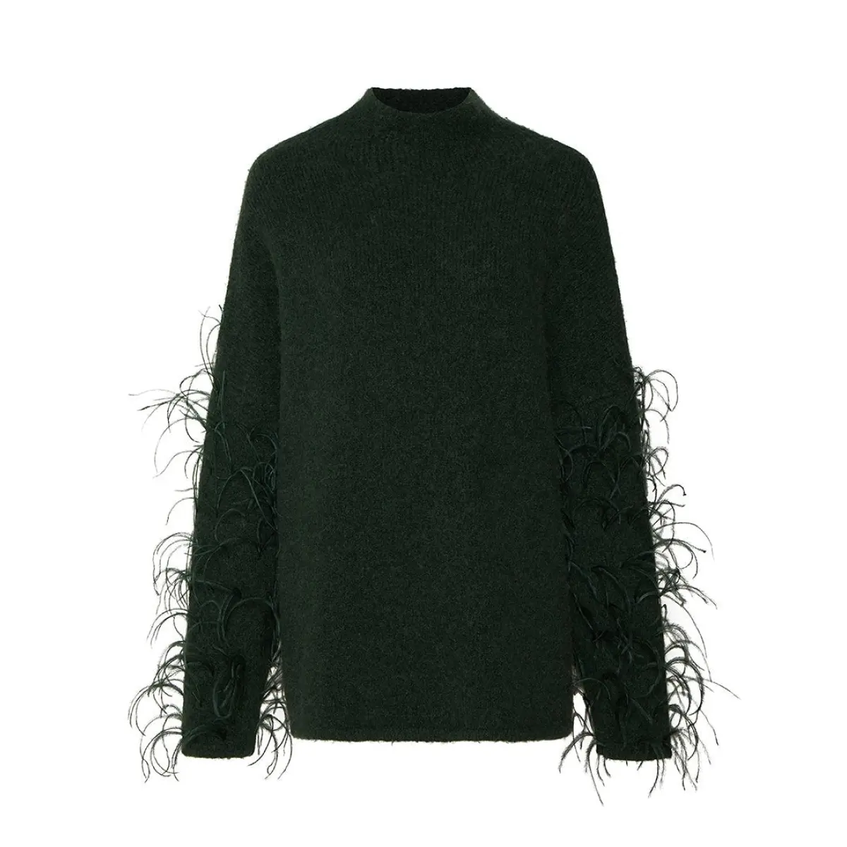 Lapointe Alpaca Silk Turtleneck With Feathers