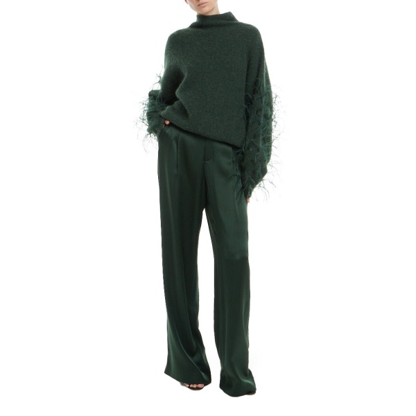 Lapointe Alpaca Silk Turtleneck With Feathers