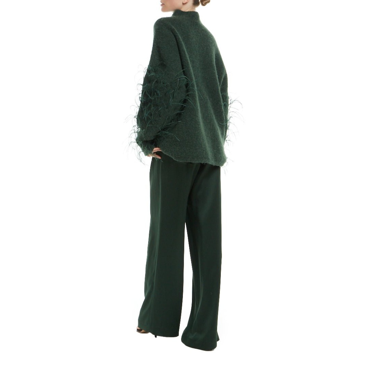 Lapointe Alpaca Silk Turtleneck With Feathers