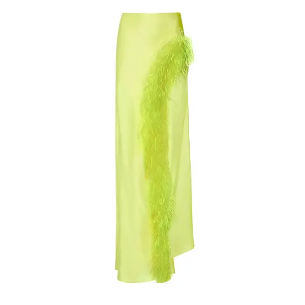 Lapointe Feather Asymmetrical Skirt