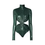 Lapointe Shiny Jersey Turtleneck Bodysuit