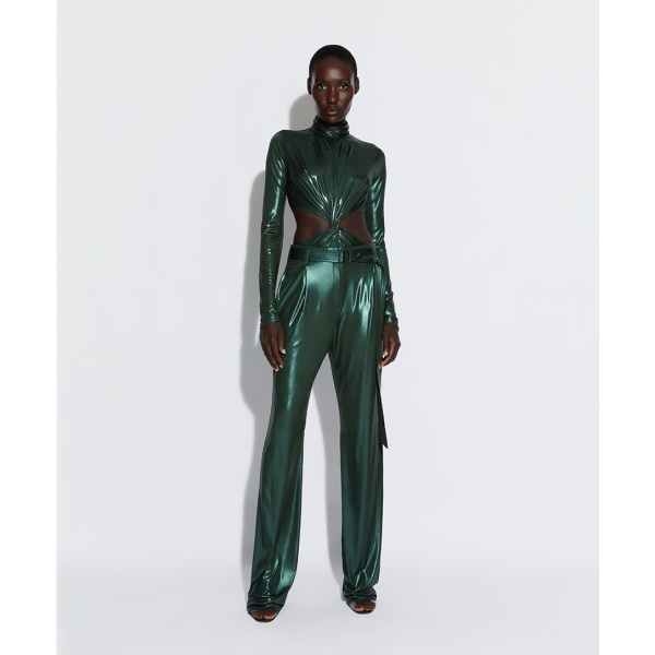 Lapointe Shiny Jersey Turtleneck Bodysuit