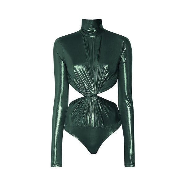 Lapointe Shiny Jersey Turtleneck Bodysuit