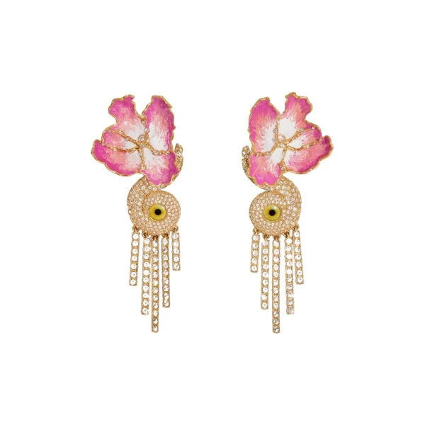 Schiaparelli Pansy Curtain Earrings35169 nobg