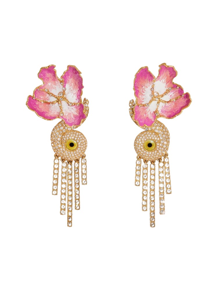 Schiaparelli Pansy Curtain Earrings
