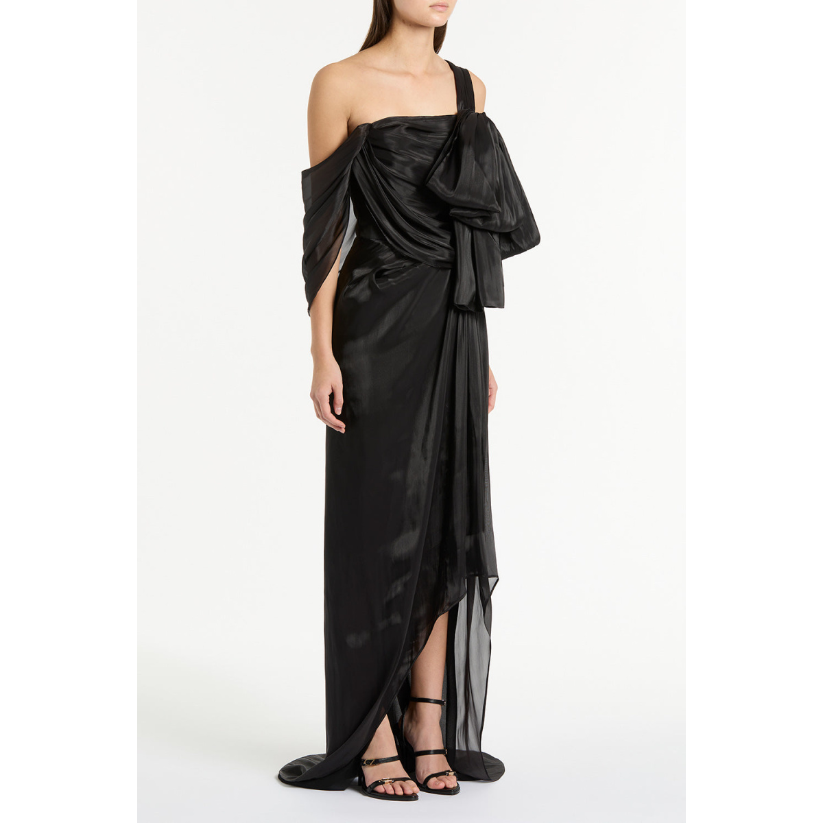 Maelle cape gown Butter crepe fitted waterfall midi dress (Copy) Clothing classic Coveti