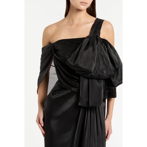 Maelle cape gown Butter crepe fitted waterfall midi dress (Copy) Clothing classic Coveti