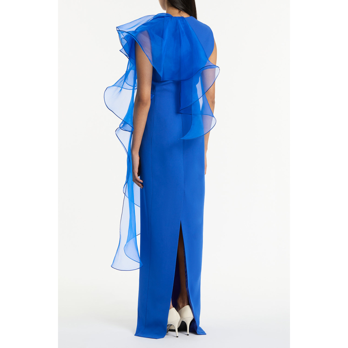 Maelle cape gown Butter crepe fitted waterfall midi dress (Copy) Clothing classic Coveti