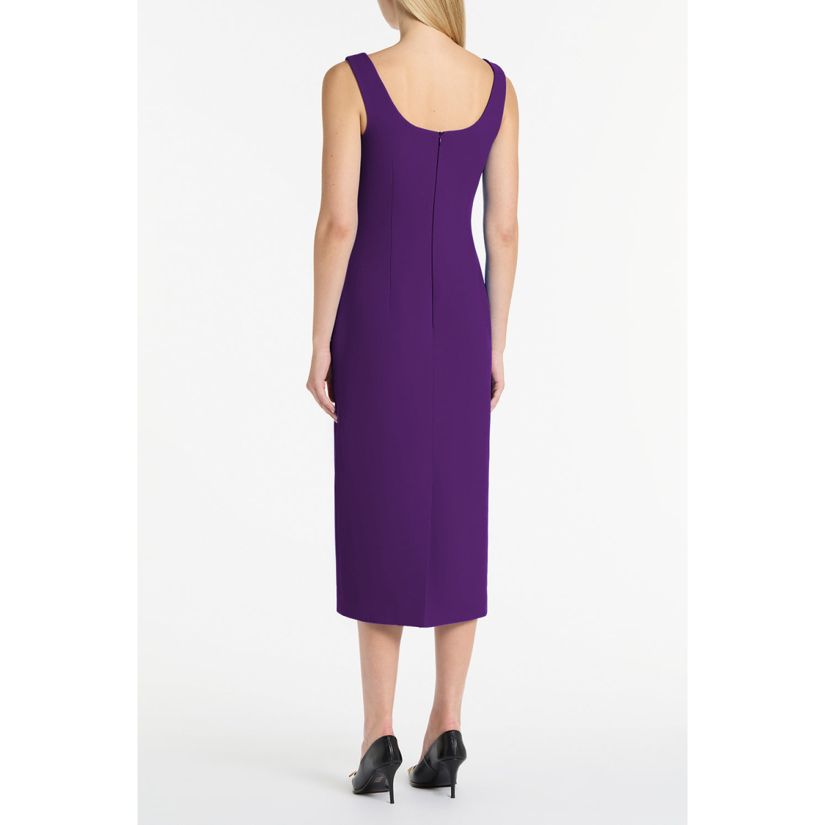 Maelle cape gown Butter crepe fitted waterfall midi dress (Copy) Clothing classic Coveti