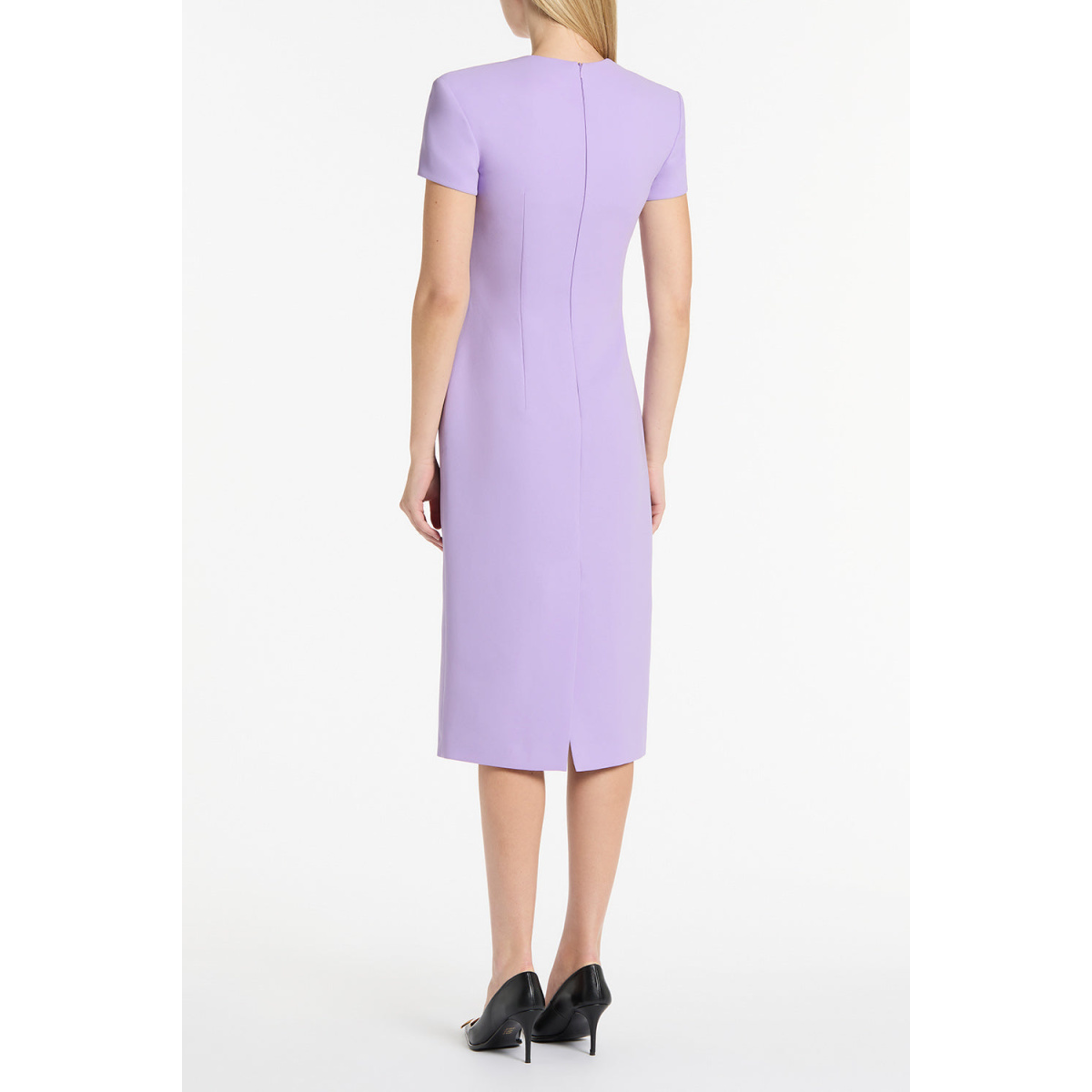 Maelle cape gown Butter crepe fitted waterfall midi dress (Copy) Clothing classic Coveti