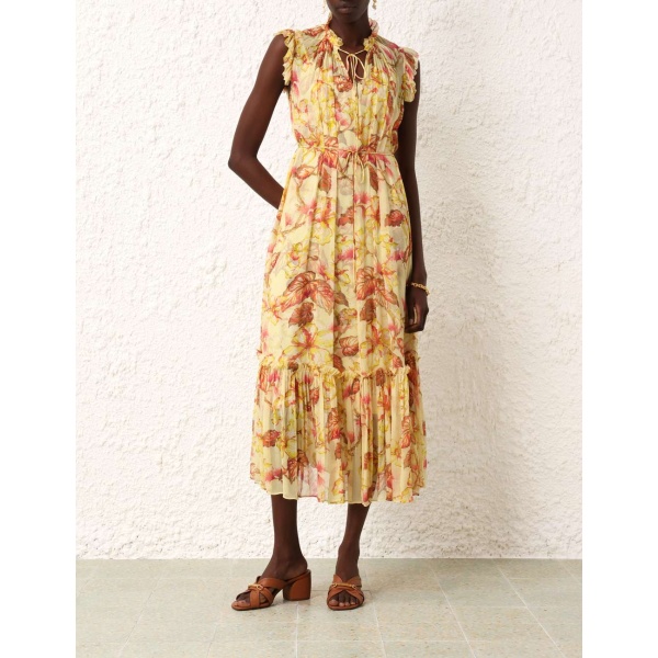 Zimmermann Matchmaker Flutter Midi Dress