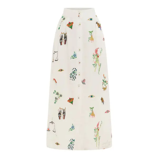 Alemais Atticus Embroidered Skirt