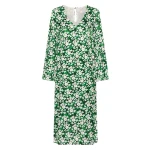 Borgo de Nor Phoenix Hammered Satin Midi Dress - Flower Burst Green Borgo de Nor
