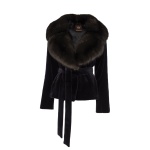 BRASCHI Blue graphite mink coat with dark sable barguzinsky