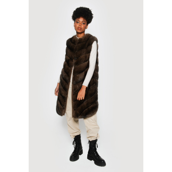 Brown Vests fur Coats