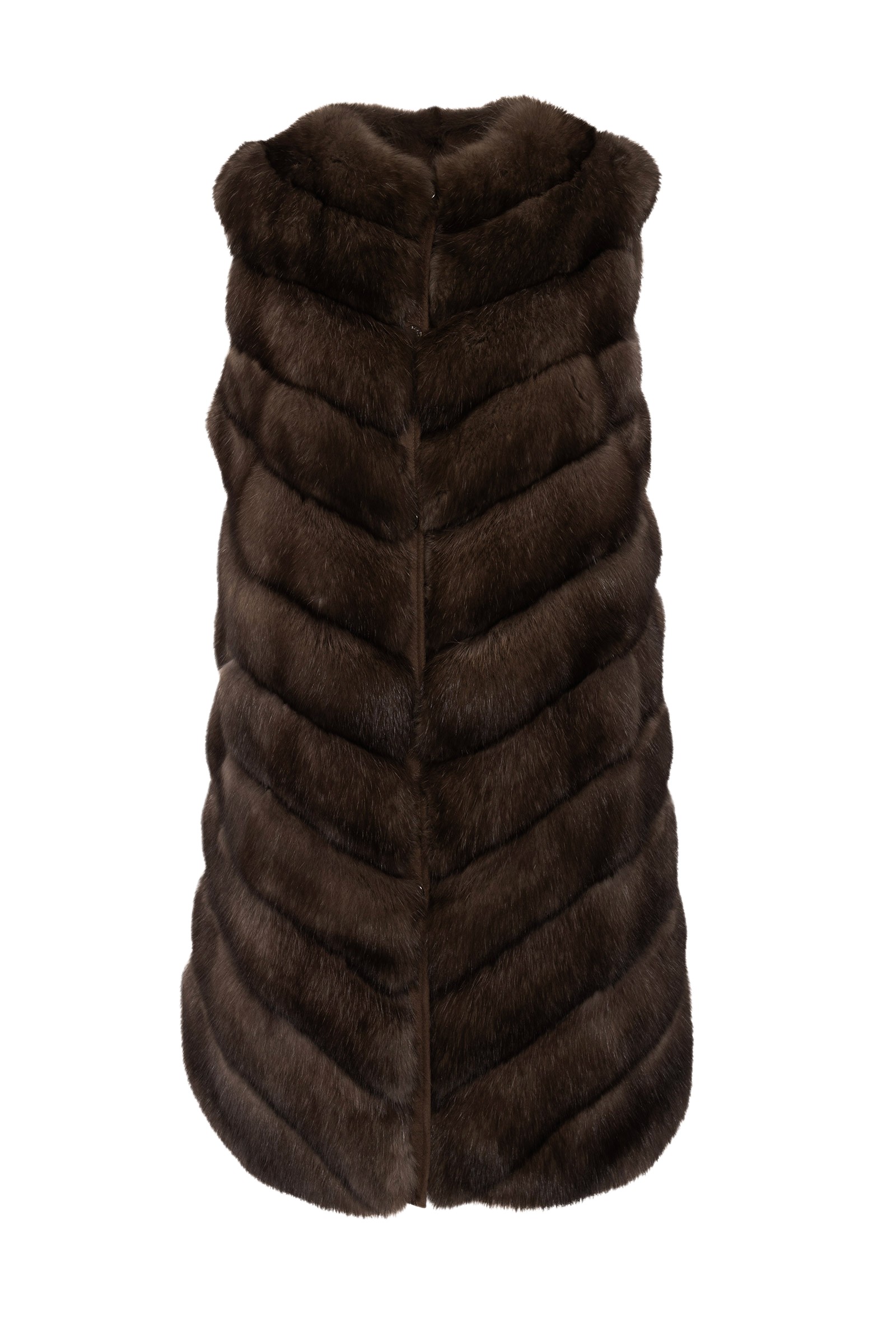 BRASCHI Cashmere and graphite sable vest