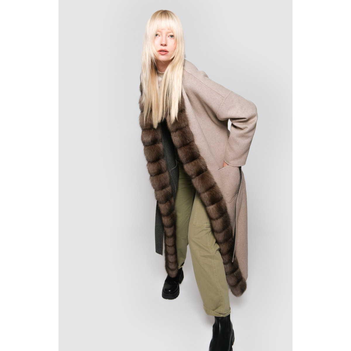 Beige Coats fur Coats