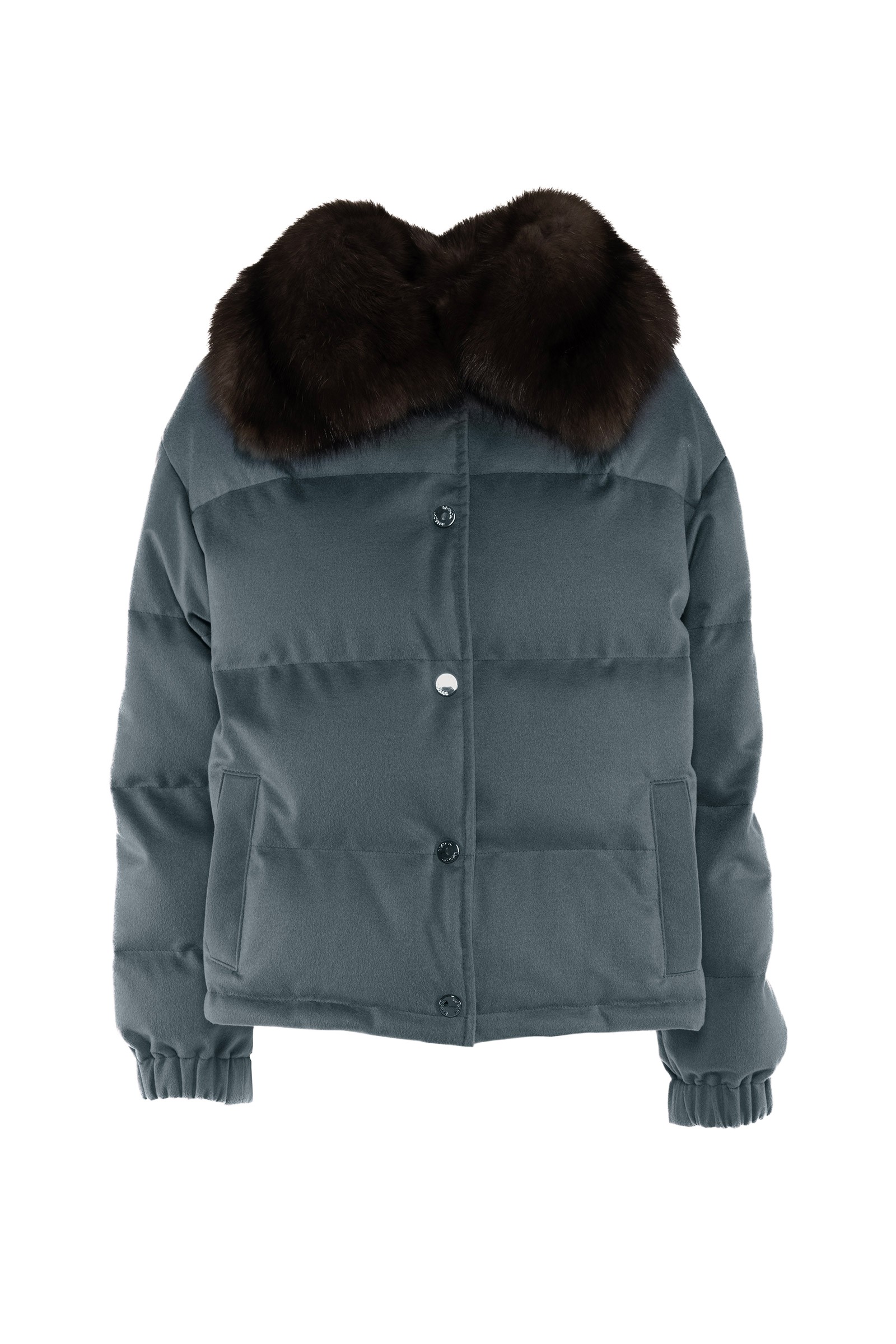 BRASCHI Cashmere down jacket with dark barguzinsky sable