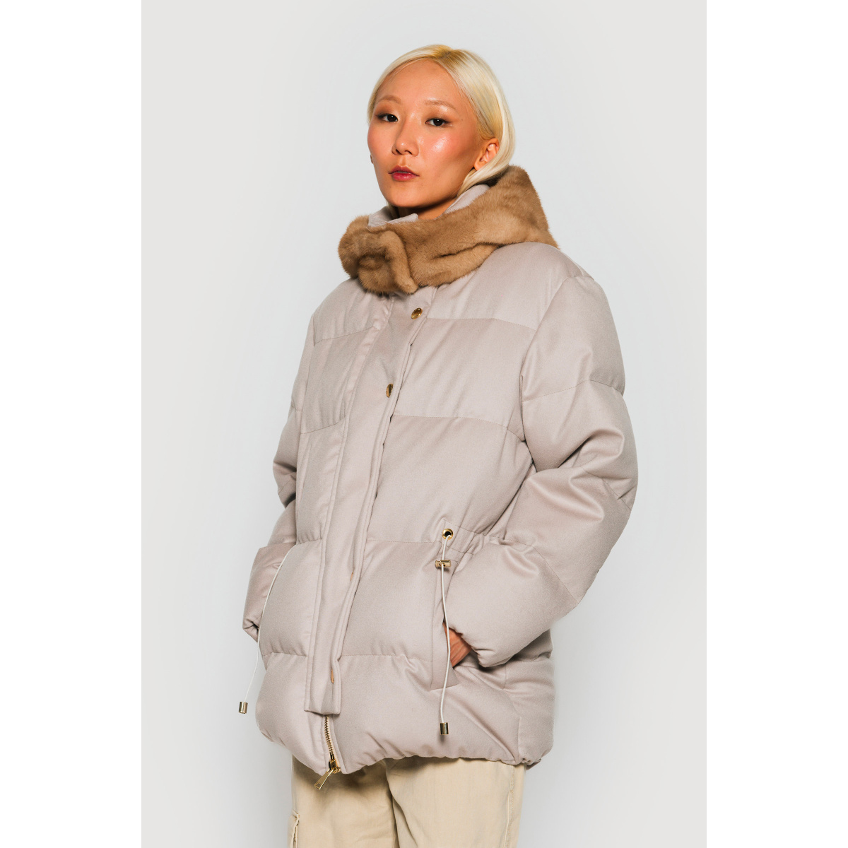 Beige Mink fur Jackets