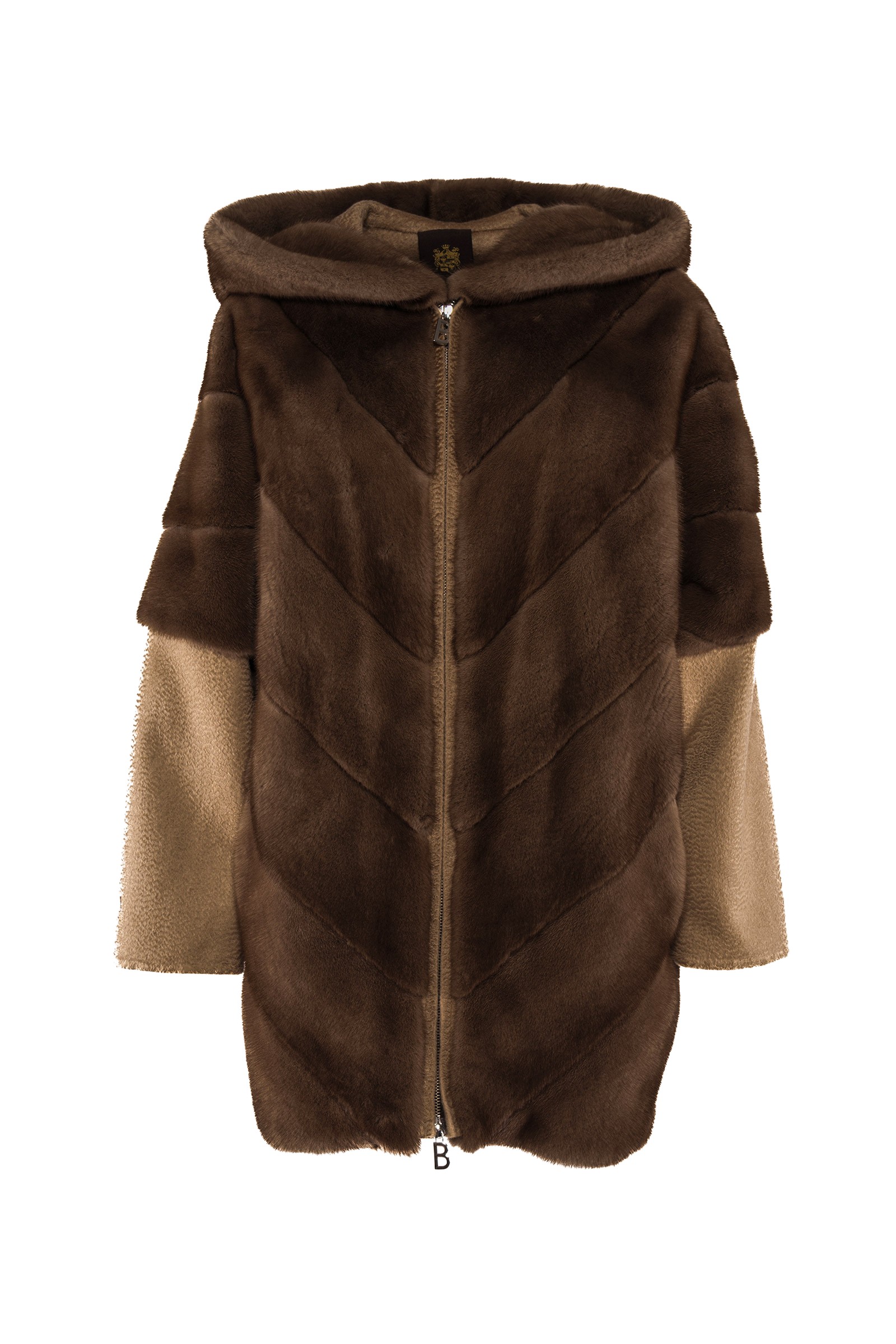 BRASCHI Cashmere jacket and mink pastel