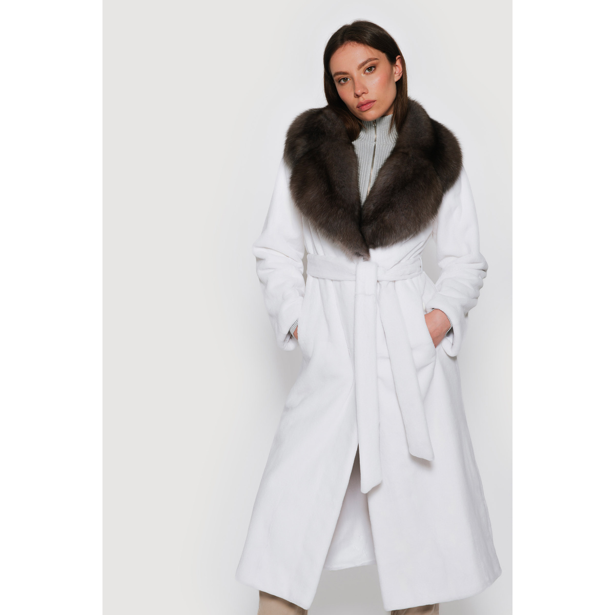 White Mink fur Coats