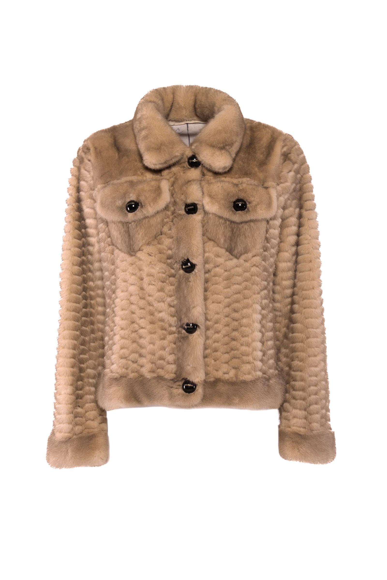 BRASCHI Mink jacket silver blue light