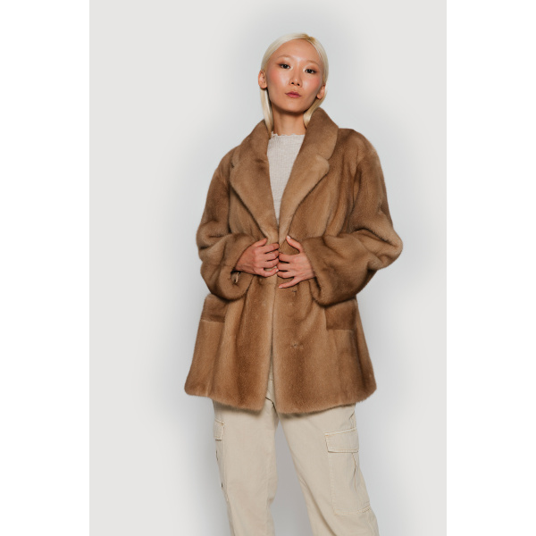 Beige Mink fur Jackets