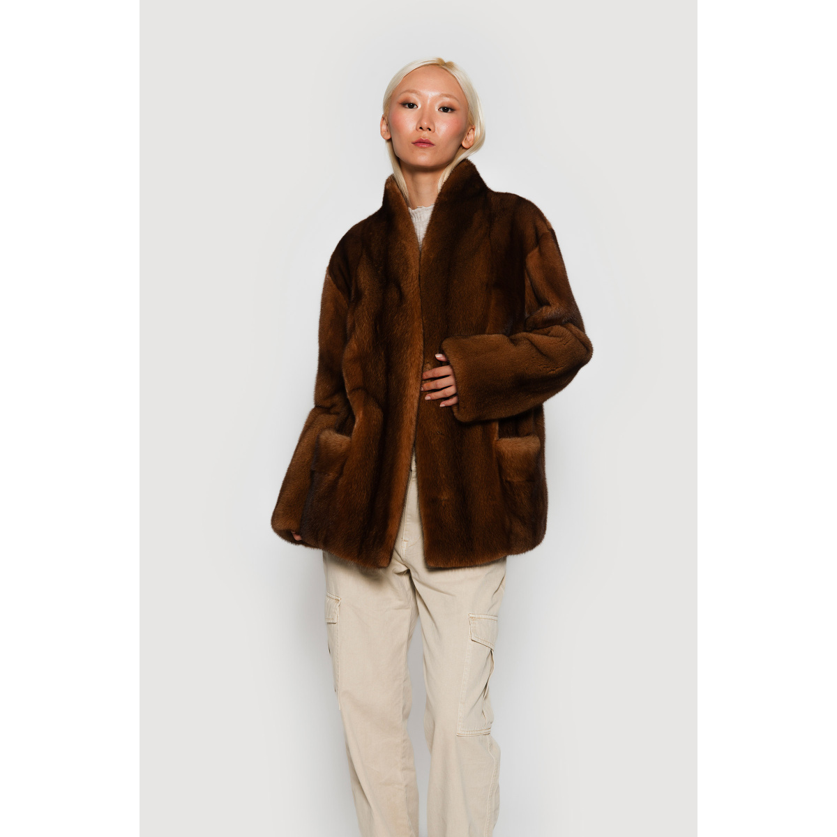 Brown Mink fur Coats