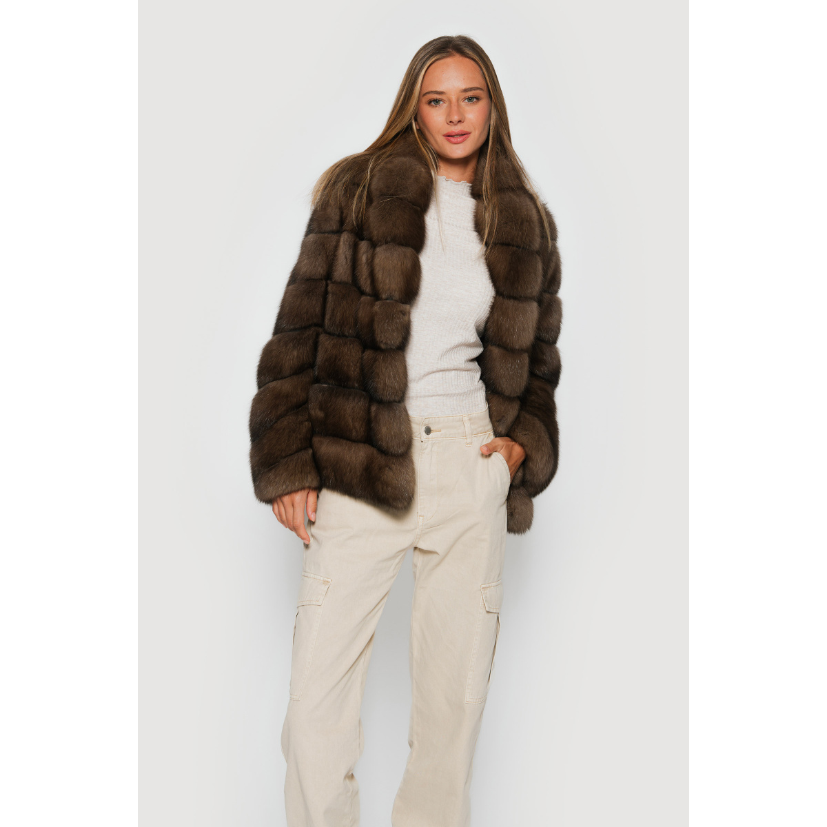 Brown Sable fur Jackets