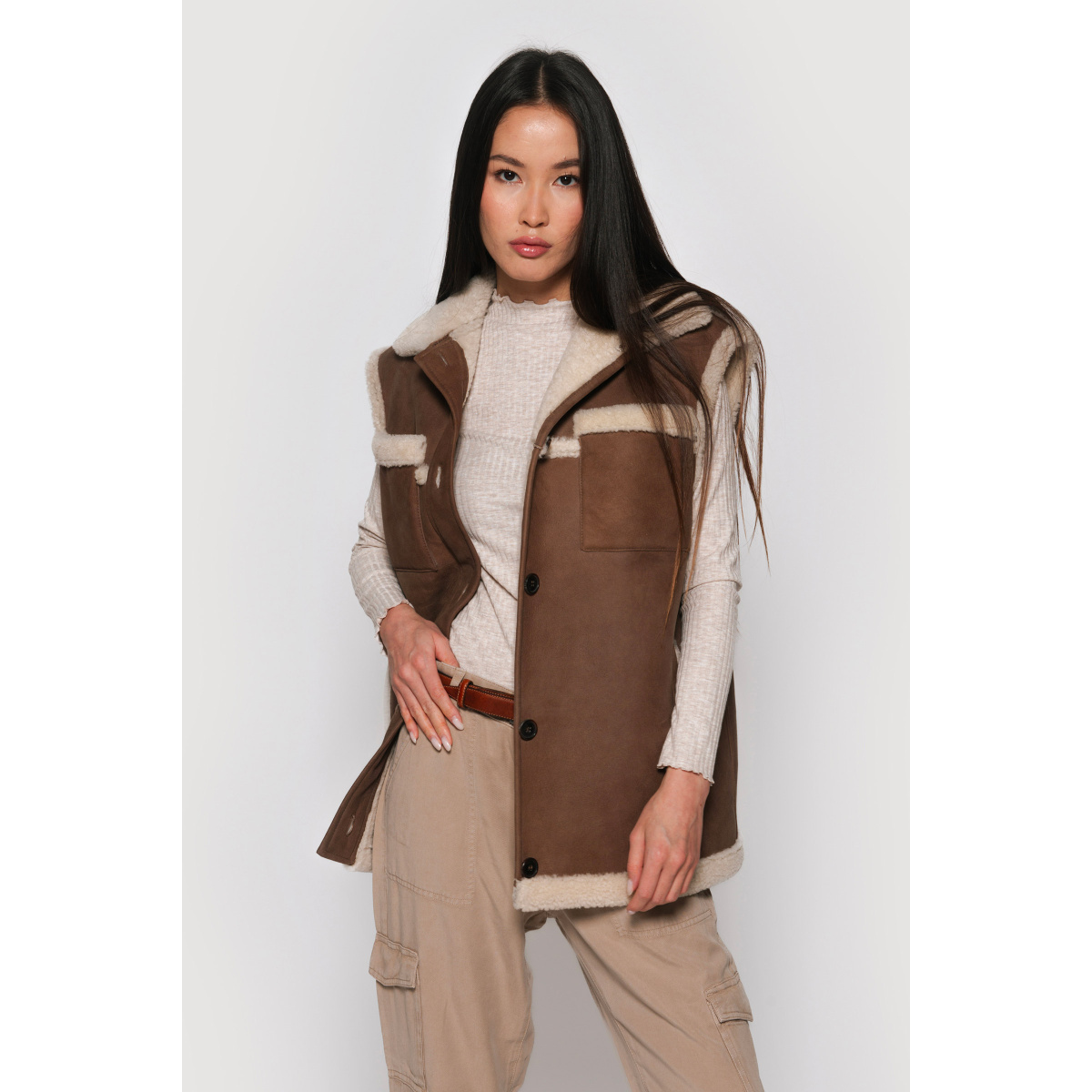 Brown Vests fur Coats