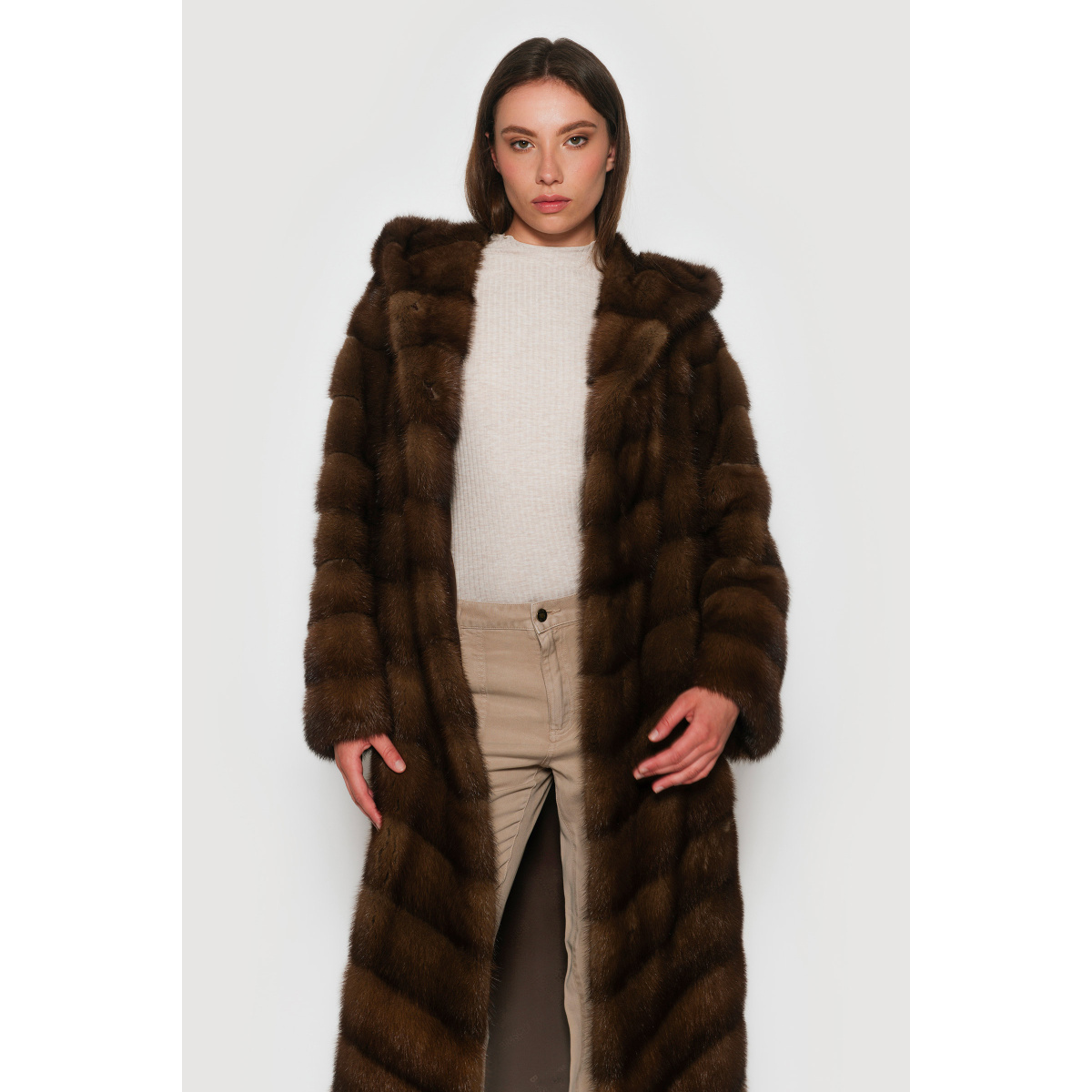 Brown Mink fur Coats