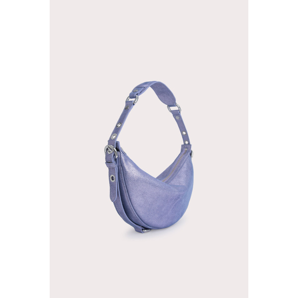 By Far Gib Bluebell Jeans Lame Leather bag bag