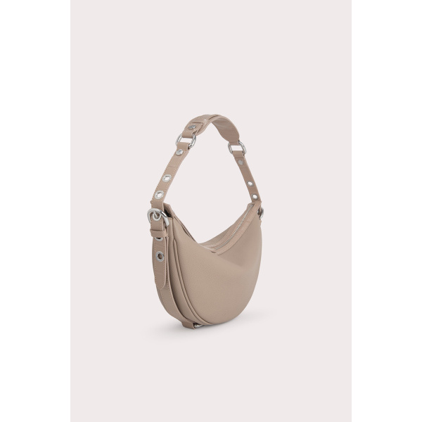 By Far Gib Taupe Maxi Croco and Small Grain Calf Leather bag bag