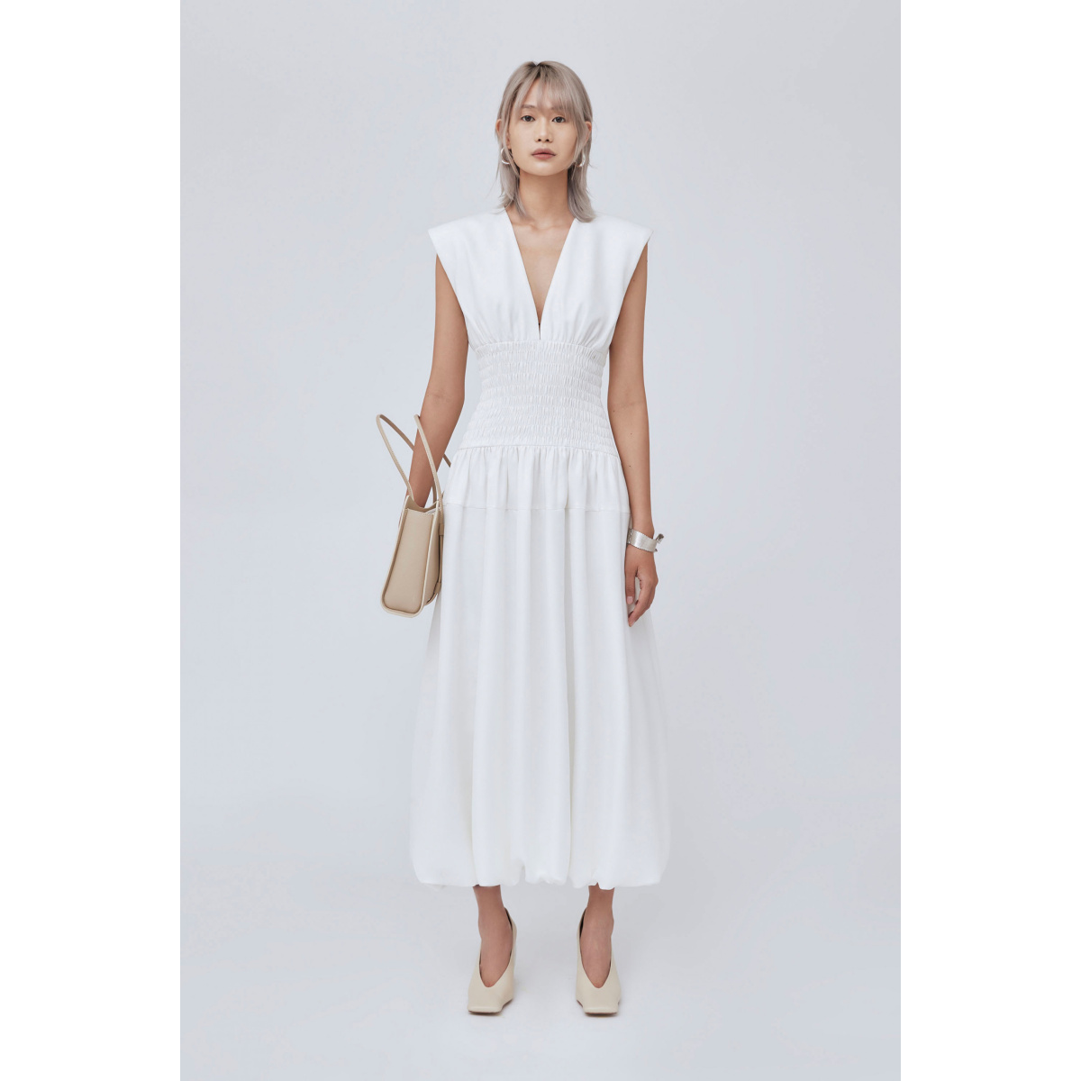 CHATS by C.Dam White Kate Dress