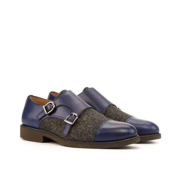 Gray Double Monk Shoe