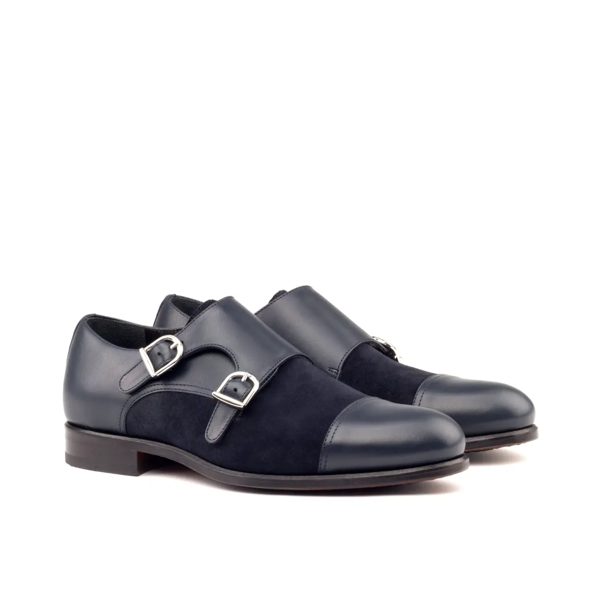 Blue Double Monk Shoe