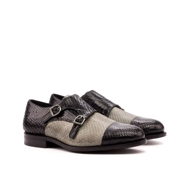 Gray Double Monk Shoe