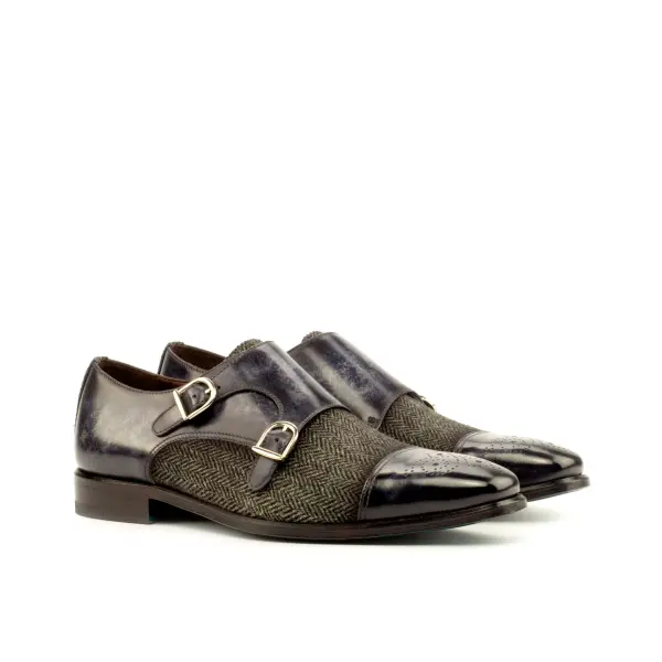 Gray Double Monk Shoe