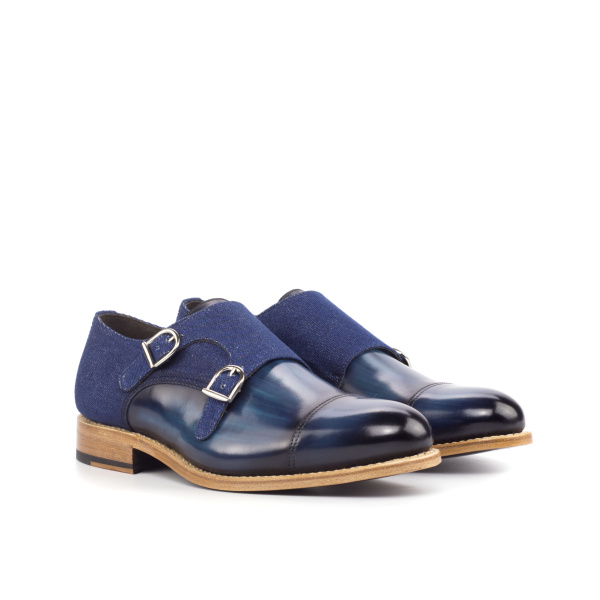 Blue Double Monk Shoe