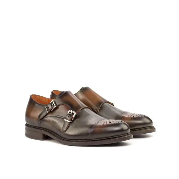Gray Double Monk Shoe