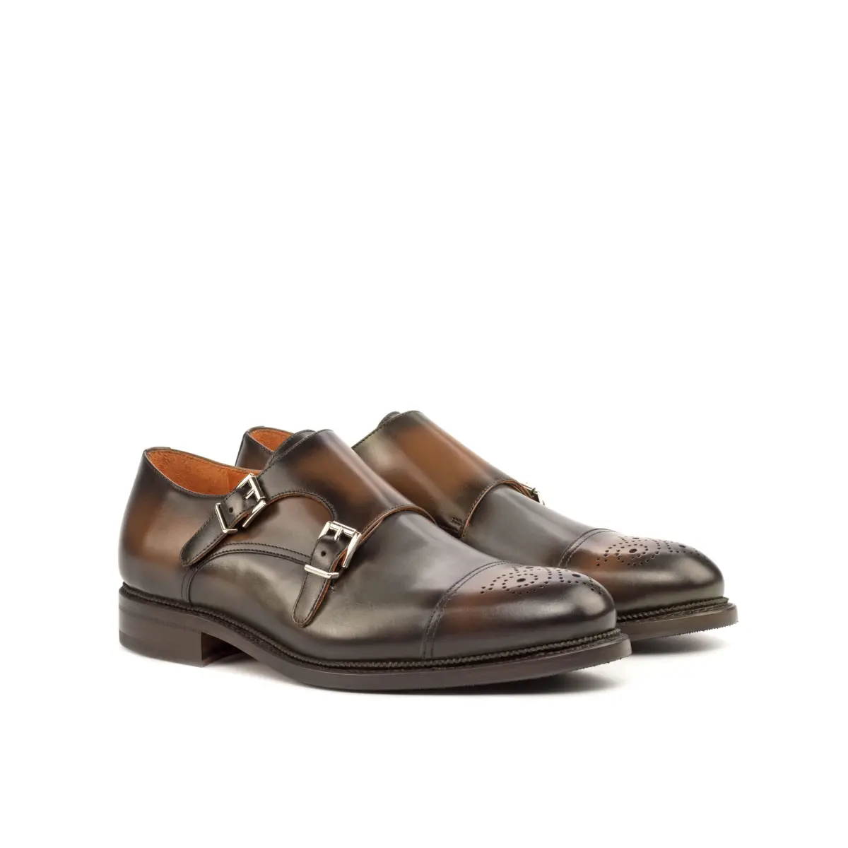 Gray Double Monk Shoe