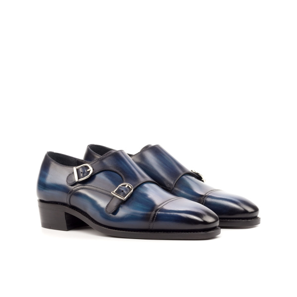 Blue Double Monk Shoe