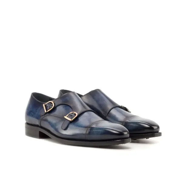 Blue Double Monk Shoe