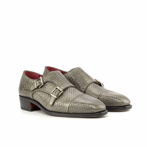 Gray Double Monk Shoe