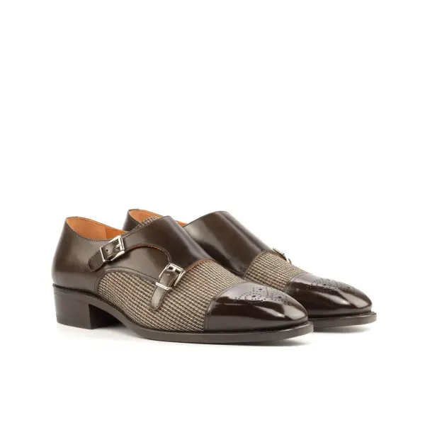 Brown Double Monk Shoe