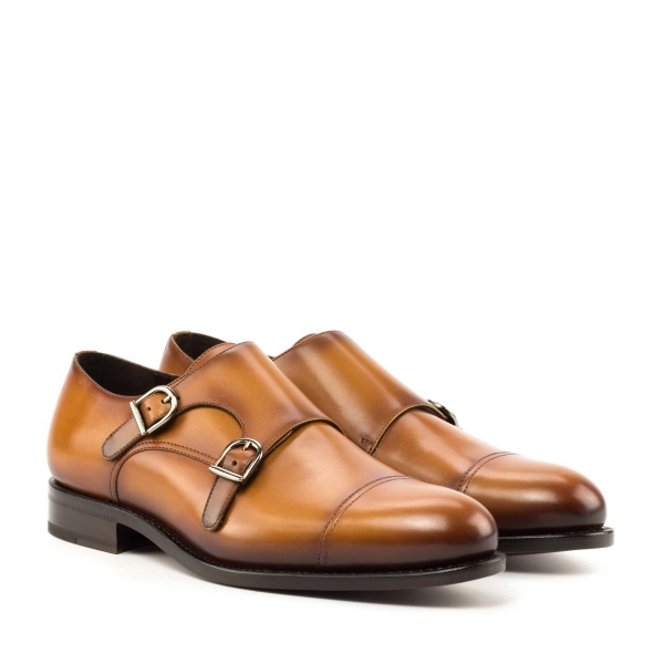 Brown Double Monk Shoe