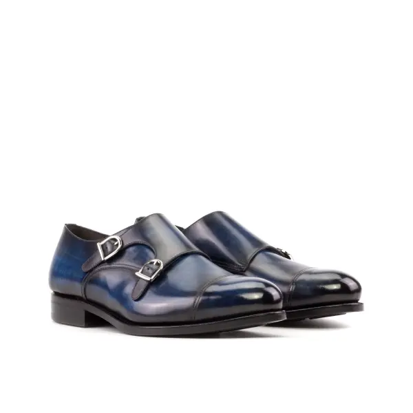 Blue Double Monk Shoe